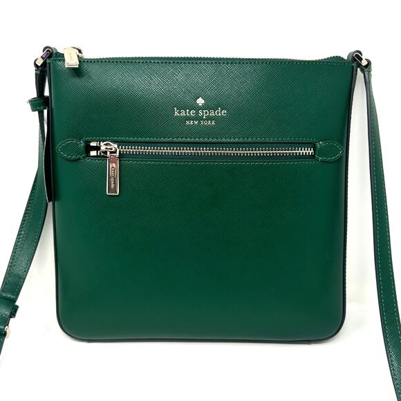 Kate Spade Sadie North South Crossbody in Deep Jade Leather k7379 - Picture 1 of 6